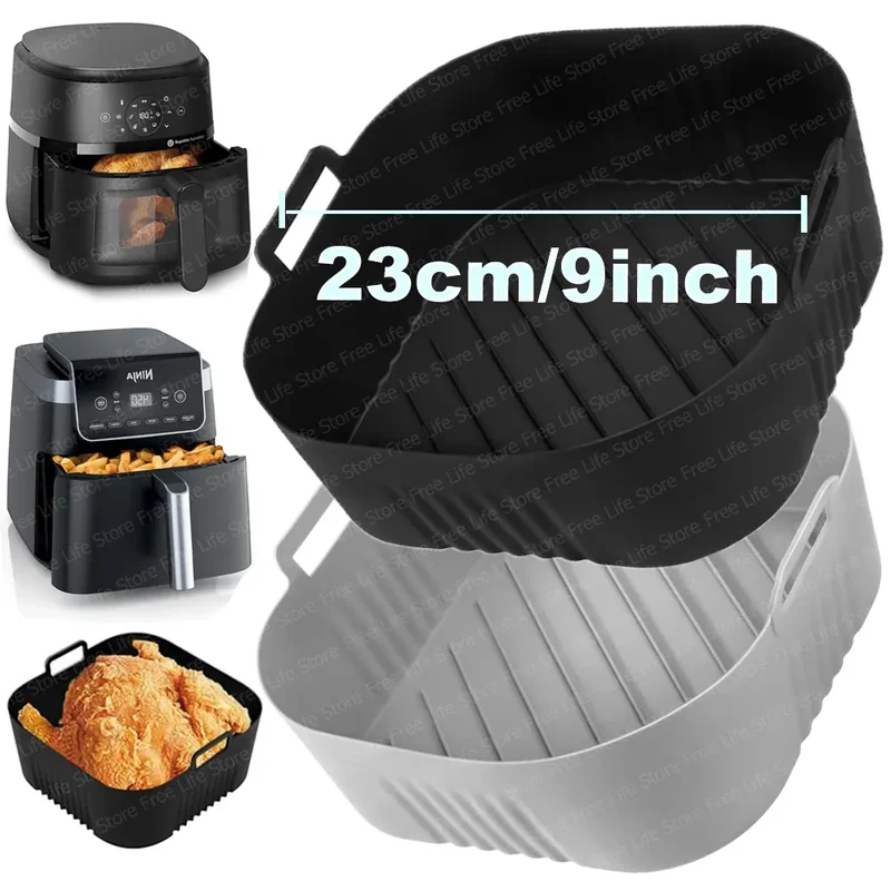 Moule Silicone Air Fryer Réutilisable Rond 23 cm pour Friture