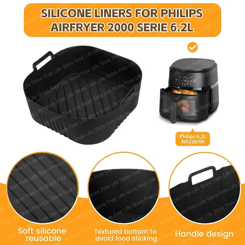 Moule Silicone Air Fryer Réutilisable Rond 23 cm pour Friture