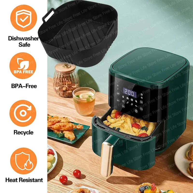 Moule Silicone Air Fryer Réutilisable Rond 23 cm pour Friture