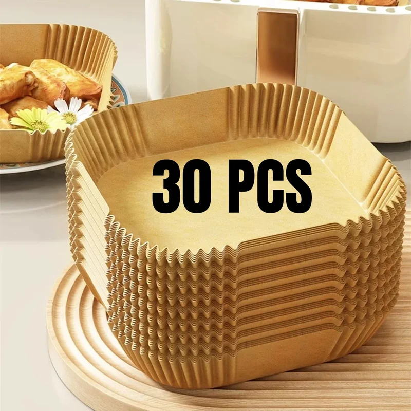Papier Cuisson Air Fryer Jetable Carré Lot de 100 Pièces
