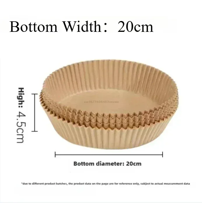 Papier Cuisson Air Fryer Jetable Antiadhésif - Lot de 50 Pièces 16-23 cm