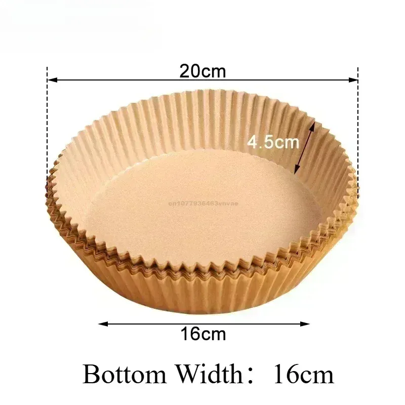 Papier Cuisson Air Fryer Jetable Antiadhésif - Lot de 50 Pièces 16-23 cm