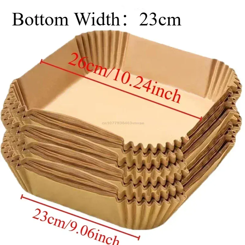 Papier Cuisson Air Fryer Jetable Antiadhésif - Lot de 50 Pièces 16-23 cm
