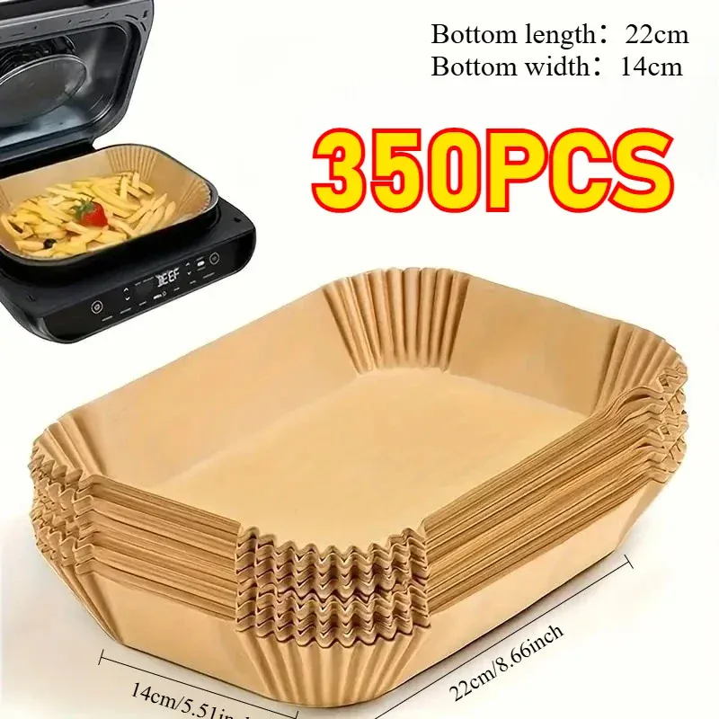 Papier Cuisson Air Fryer Rectangulaire Jetable Lot de 100 Pièces