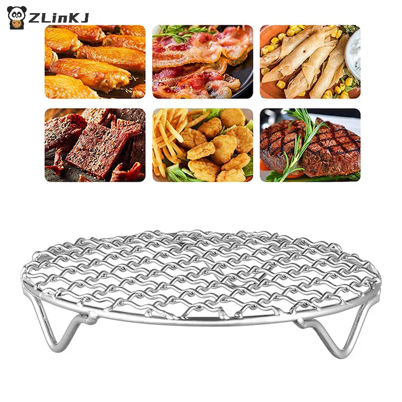 Grille Inox Air Fryer Rond Empilable - Rack de Cuisson Anti-corrosion