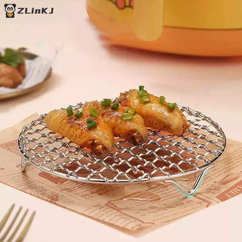 Grille Inox Air Fryer Rond Empilable - Rack de Cuisson Anti-corrosion