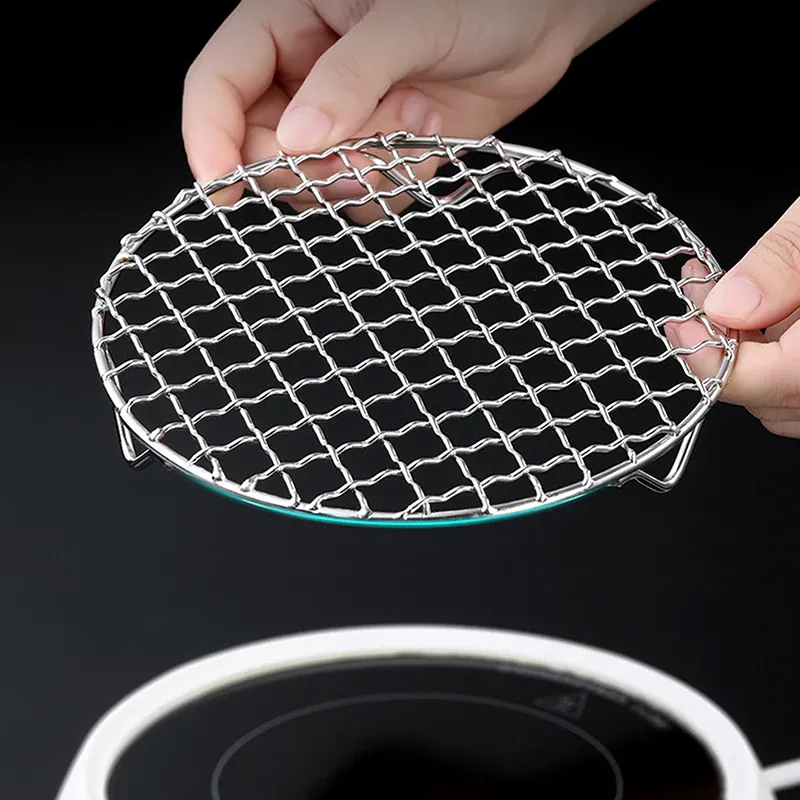 Grille Inox Air Fryer Rond Empilable - Rack de Cuisson Anti-corrosion