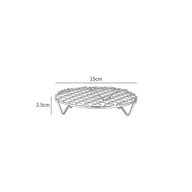 Grille Inox Air Fryer Rond Empilable - Rack de Cuisson Anti-corrosion