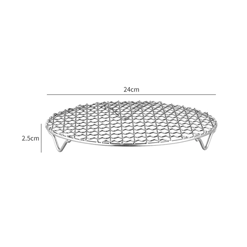 Grille Inox Air Fryer Rond Empilable - Rack de Cuisson Anti-corrosion
