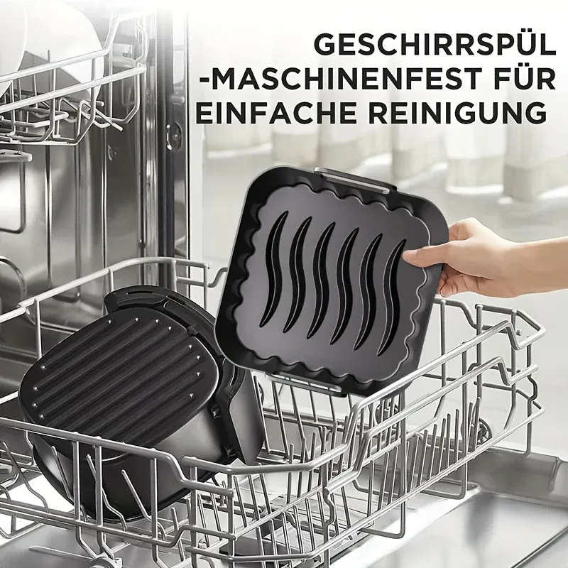 Moule Silicone Air Fryer Réutilisable Carré 20cm - Lot de 2 Pièces