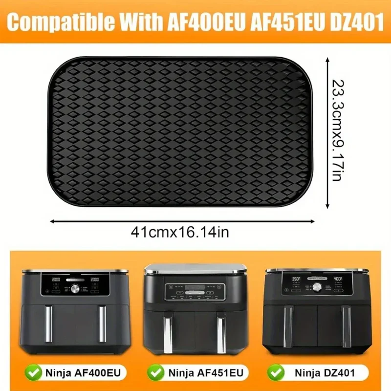 Grille Inox Air Fryer Rectangulaire 25x45 cm - Surface Facile à Nettoyer