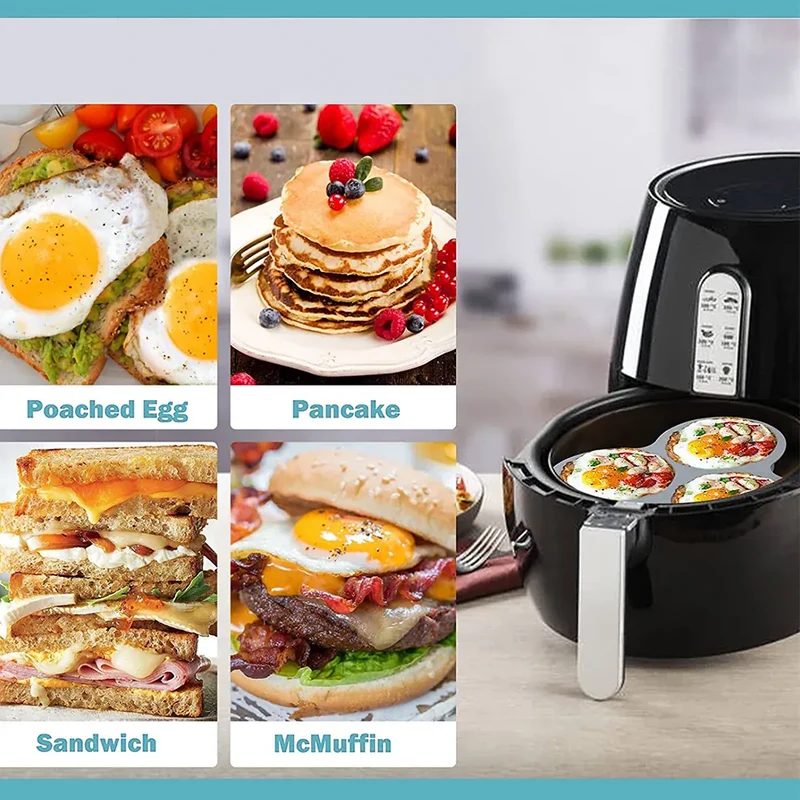 Moule Silicone Air Fryer Réutilisable 3-Cavités Forme Arrondie