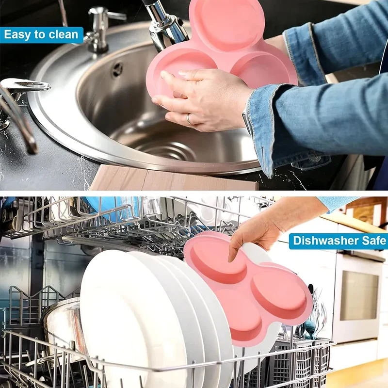 Moule Silicone Air Fryer Réutilisable 3-Cavités Forme Arrondie
