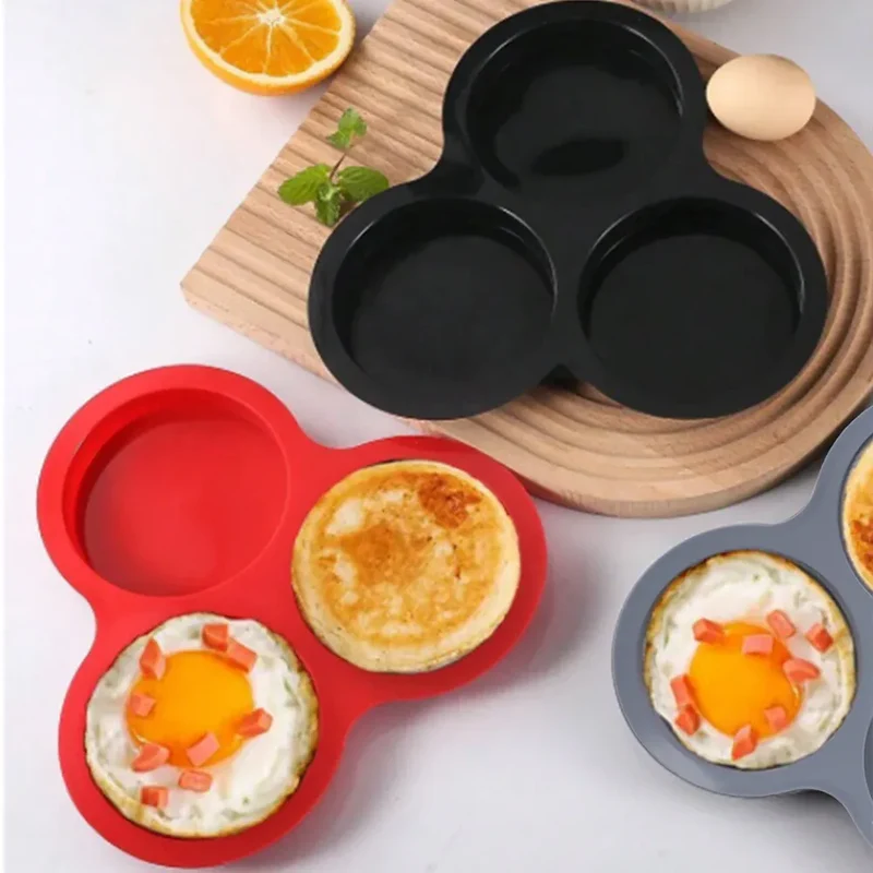 Moule Silicone Air Fryer Réutilisable 3-Cavités Forme Arrondie
