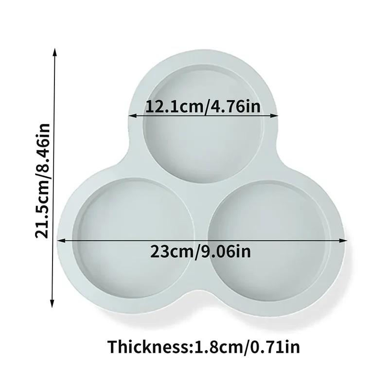 Moule Silicone Air Fryer Réutilisable 3-Cavités Forme Arrondie