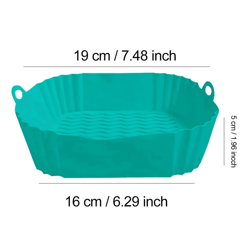 Moule Silicone Air Fryer Réutilisable Carré - Lot de 3 Pièces