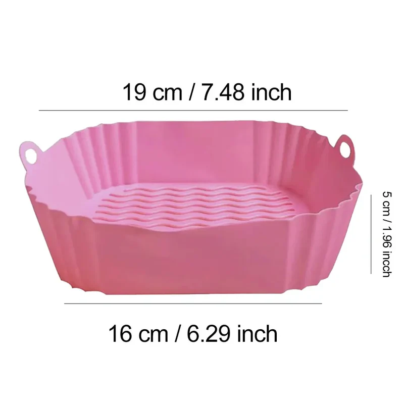 Moule Silicone Air Fryer Réutilisable Carré - Lot de 3 Pièces