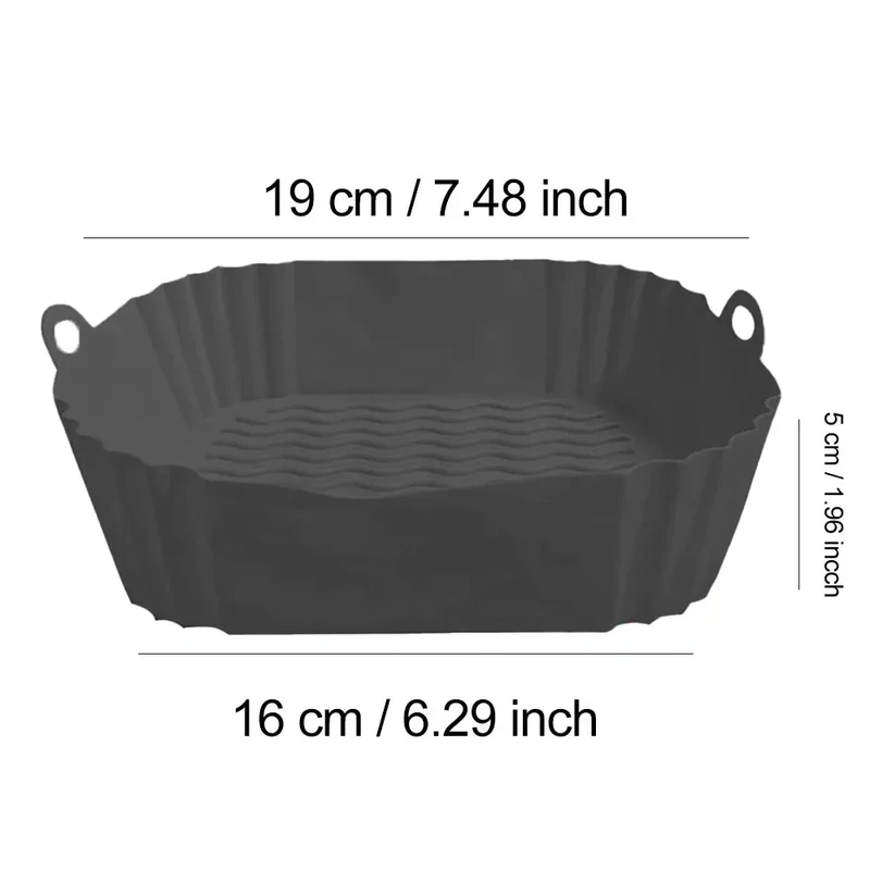 Moule Silicone Air Fryer Réutilisable Carré - Lot de 3 Pièces
