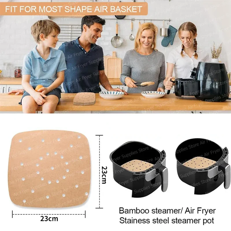 Moules Silicone Air Fryer Réutilisables Carré 23 cm - Lot de 1