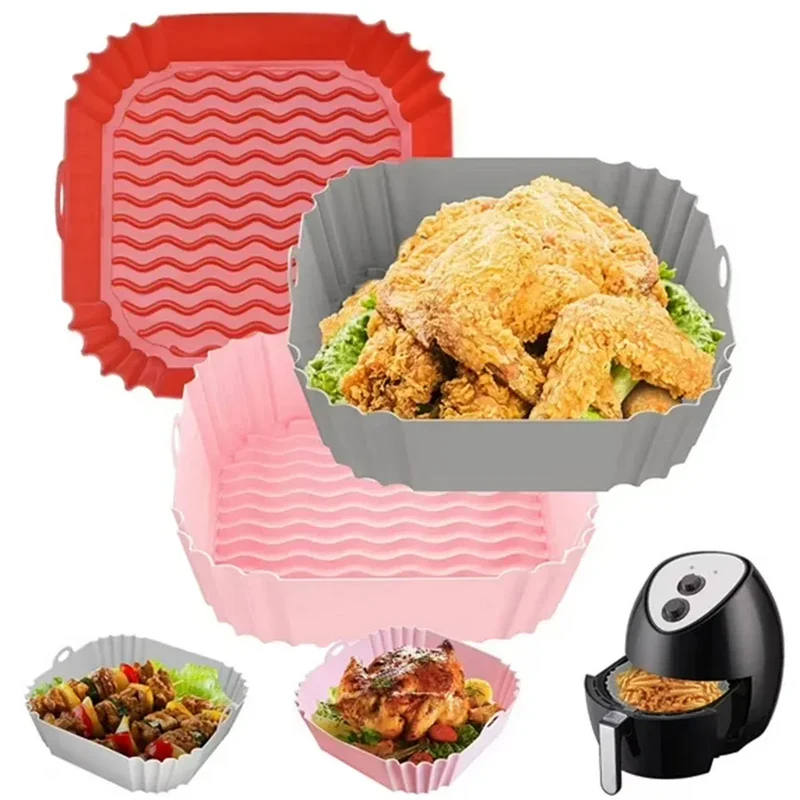 Moule Silicone Air Fryer Réutilisable Rectangulaire - Lot de 2 Pièces