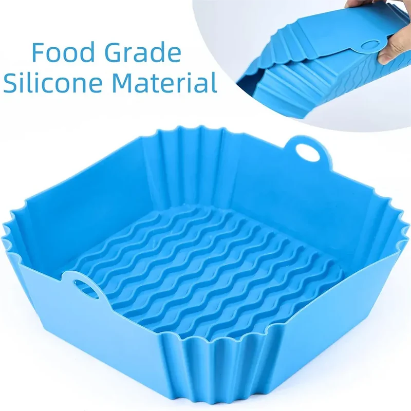 Moule Silicone Air Fryer Réutilisable Rectangulaire - Lot de 2 Pièces