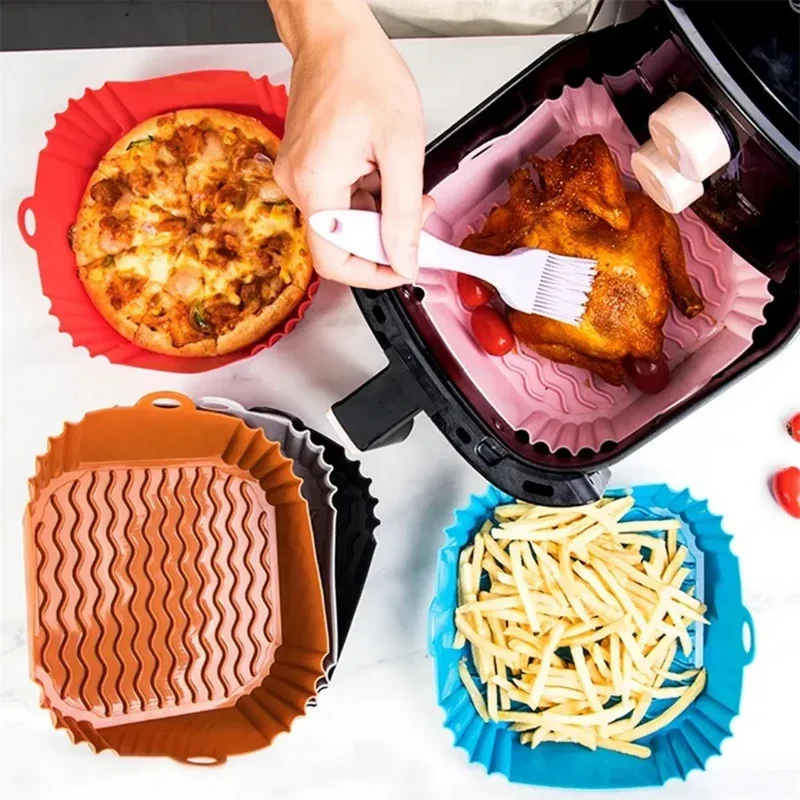 Moule Silicone Air Fryer Réutilisable Rectangulaire - Lot de 2 Pièces