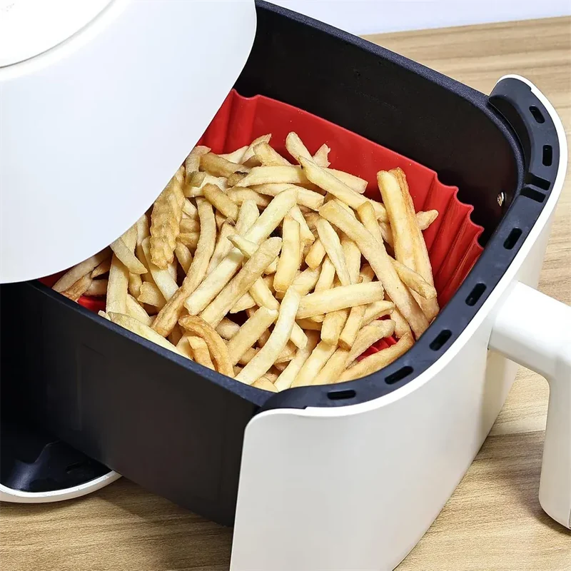 Moule Silicone Air Fryer Réutilisable Rectangulaire - Lot de 2 Pièces