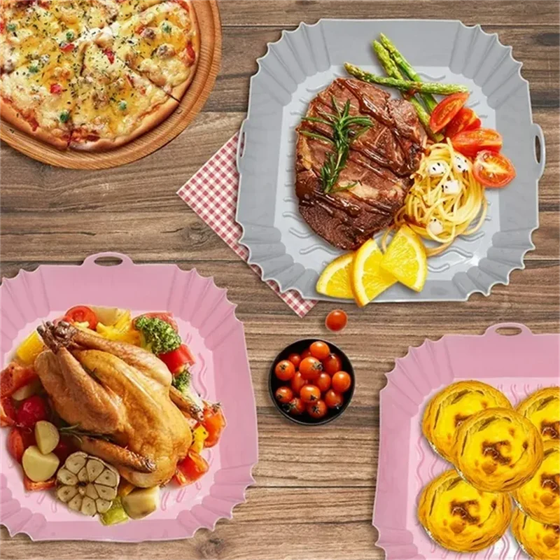 Moule Silicone Air Fryer Réutilisable Rectangulaire - Lot de 2 Pièces