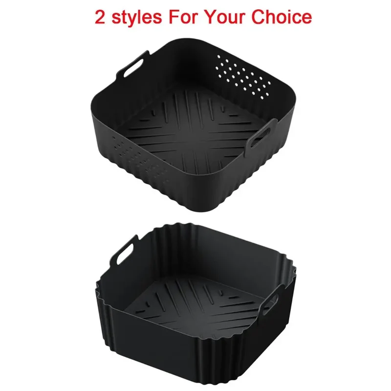 Moule Silicone Air Fryer Carré Réutilisable 55-62L avec Poignée