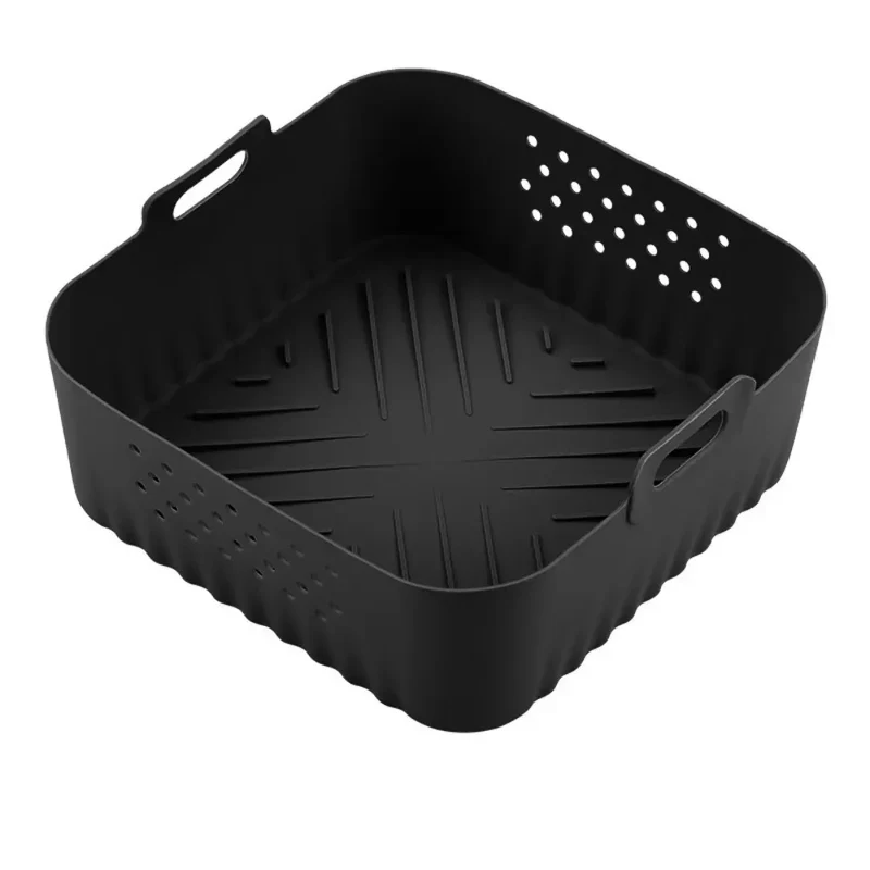 Moule Silicone Air Fryer Carré Réutilisable 55-62L avec Poignée