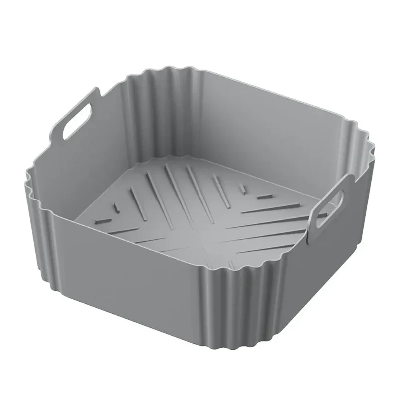 Moule Silicone Air Fryer Carré Réutilisable 55-62L avec Poignée