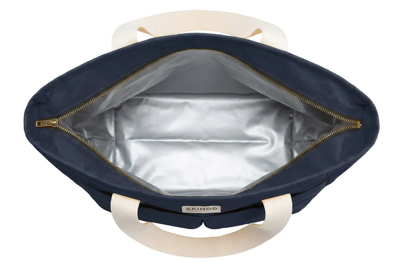 Lunch bag isotherme Akinod 10:47 en polycoton bleu navy 21L