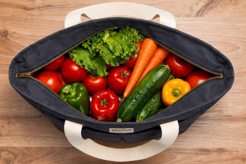 Lunch bag isotherme Akinod 10:47 en polycoton bleu navy 21L