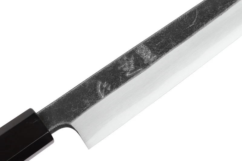 Couteau yanagiba kiritsuke 24cm japonais artisanal Hatsukokoro Shirasagi manche en wengé