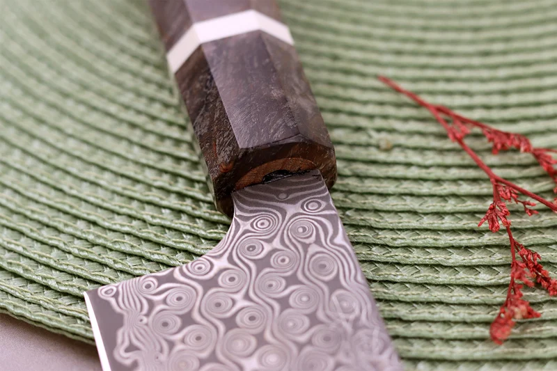 Couteau de chef 23cm japonais artisanal Nigara Hamono Anmon Damascus SG2