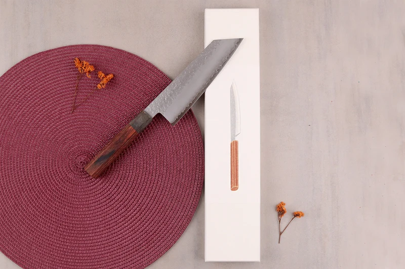 Couteau bunka 17cm japonais artisanal Hado Shiosai VG10 manche bois de pakka