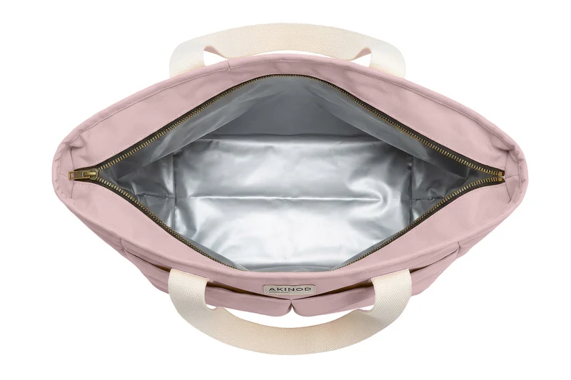 Lunch bag isotherme Akinod 10:47 en polycoton rose 21L