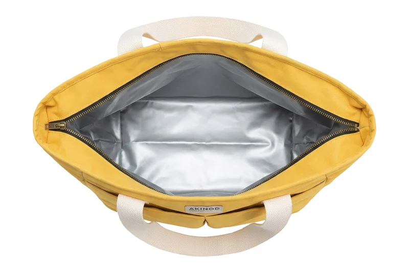 Lunch bag isotherme Akinod 10:47 en polycoton moutarde 21L