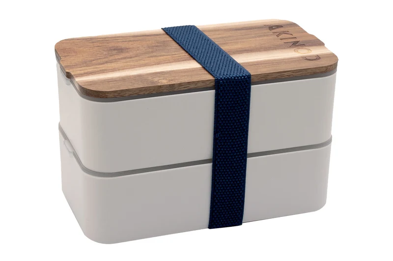 Sac isotherme Akinod 11:58 bleu jeans + Bento blanc 1,4L