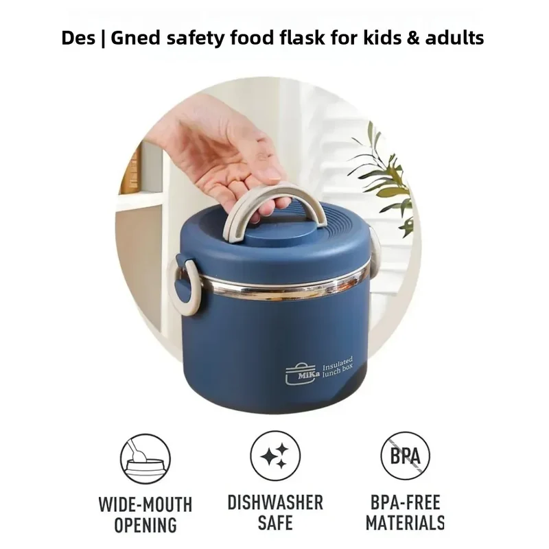 LunchBox Isotherme Inox 304 — 2 Niveaux 1100 ml, Chaud 6 h / Froid 8 h, Sans BPA