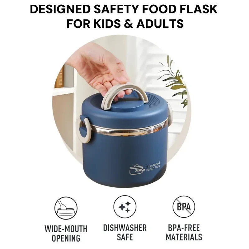 LunchBox Isotherme Inox 304 — 2 Niveaux 1100 ml, Chaud 6 h / Froid 8 h, Sans BPA