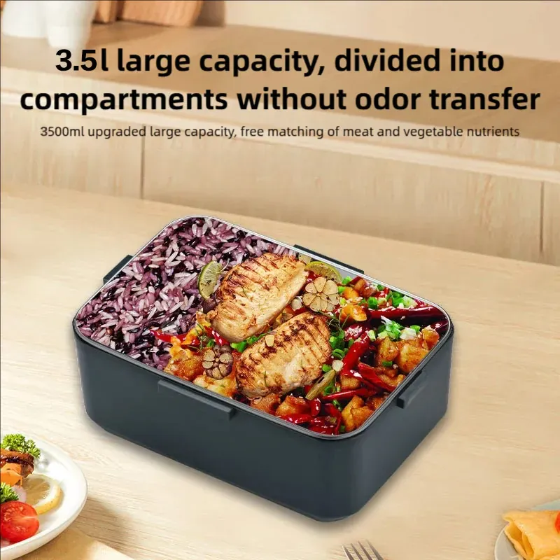 LunchBox Électrique Chauffante 3,5 L — Inox 304, 90 W, 220 V / 12-24 V Voiture