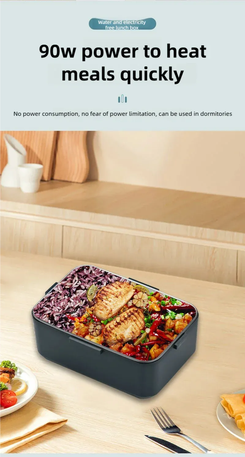 LunchBox Électrique Chauffante 3,5 L — Inox 304, 90 W, 220 V / 12-24 V Voiture