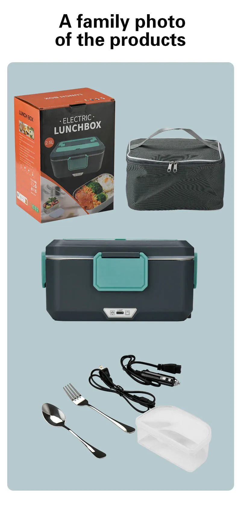 LunchBox Électrique Chauffante 3,5 L — Inox 304, 90 W, 220 V / 12-24 V Voiture