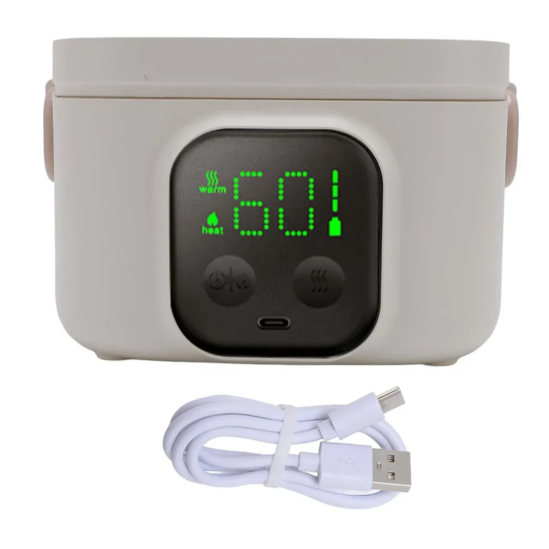 LunchBox Chauffante Sans Fil — 500 ml — 8800 mAh — Minuterie — Cuve Inox 304