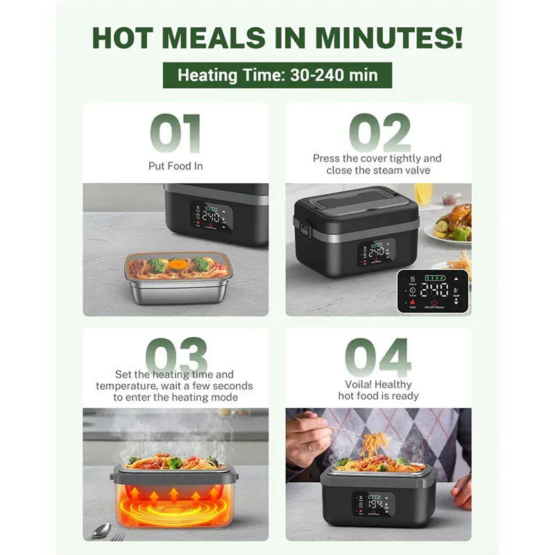 LunchBox Chauffante Électrique 16000mAh 220V pour Bureau et Voyage
