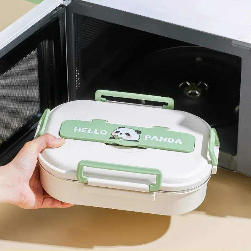 Bento pour enfants à 2/4/5 compartiments avec Couverts « Hello Panda »