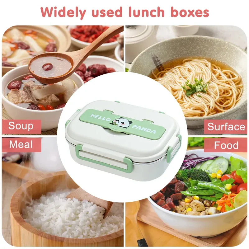 Bento pour enfants à 2/4/5 compartiments avec Couverts « Hello Panda »