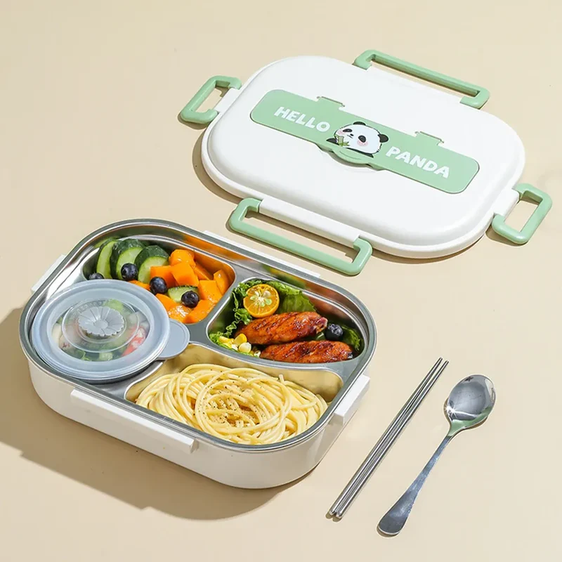 Bento pour enfants à 2/4/5 compartiments avec Couverts « Hello Panda »