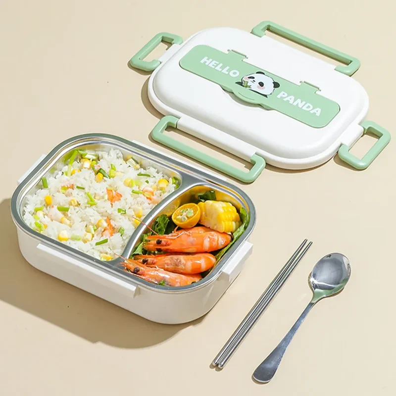 Bento pour enfants à 2/4/5 compartiments avec Couverts « Hello Panda »